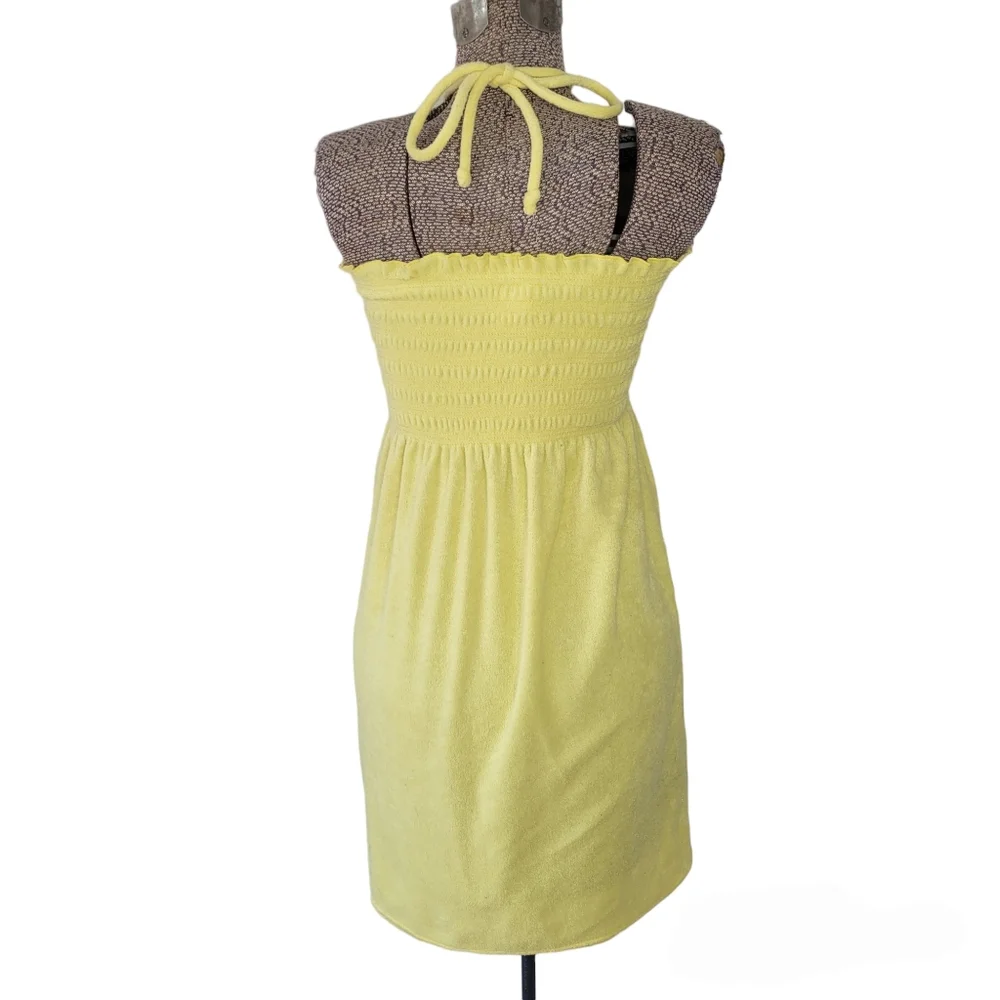 Jordan Taylor Beachwear yellow terrycloth swimsuit cover-up dress small - Picture 4 of 12